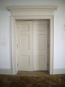 White wooden FD30 Fire Door