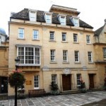 St John's Hospital Alms House in Bath with timber sash windows