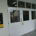 White Timber Fire doors in a school by Wessex Restoration