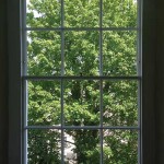 White Timber Sash Window from inside