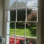 White Timber Sash Window from the inside