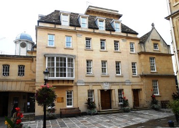 St John's Hospital Alms House in Bath with timber sash windows